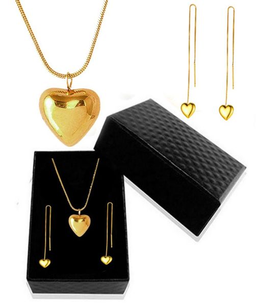 earrings & necklace 316l stainless steel temperament simple golden peach heart tassel earring set non-fading ladies jewelry, Silver
earrings & necklace 316l stainless steel temperament simple golden peach heart tassel earring set non-fading ladies jewelry, Silver