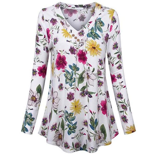 women's blouses & shirts chamsgend 2021 women plus size long sleeve print v-neck button pullover fashion casual blouse no7, White
women's blouses & shirts chamsgend 2021 women plus size long sleeve print v-neck button pullover fashion casual blouse no7, White
