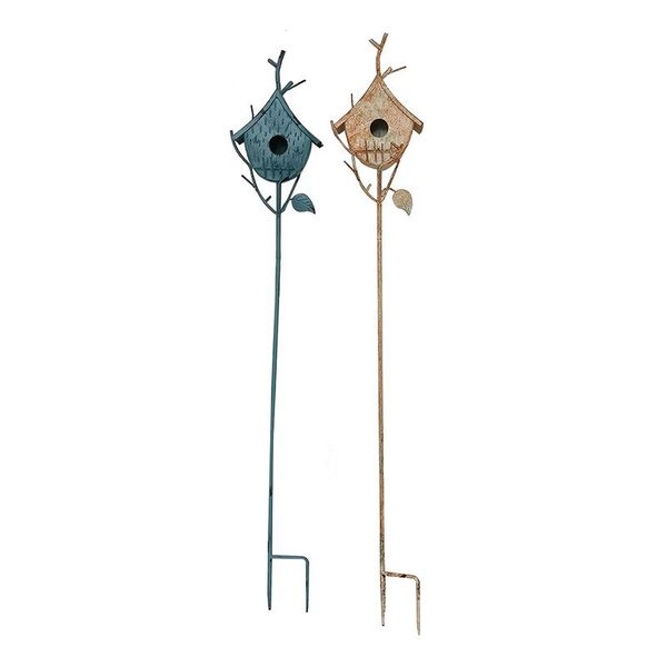 birdhouse design rustic metal plant support other garden supplies