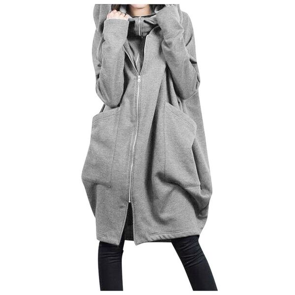 women's jackets long solid color women oversize loose pocket zipper hooded coat winter sleeve warm casual drawstring, Black;brown
women's jackets long solid color women oversize loose pocket zipper hooded coat winter sleeve warm casual drawstring, Black;brown