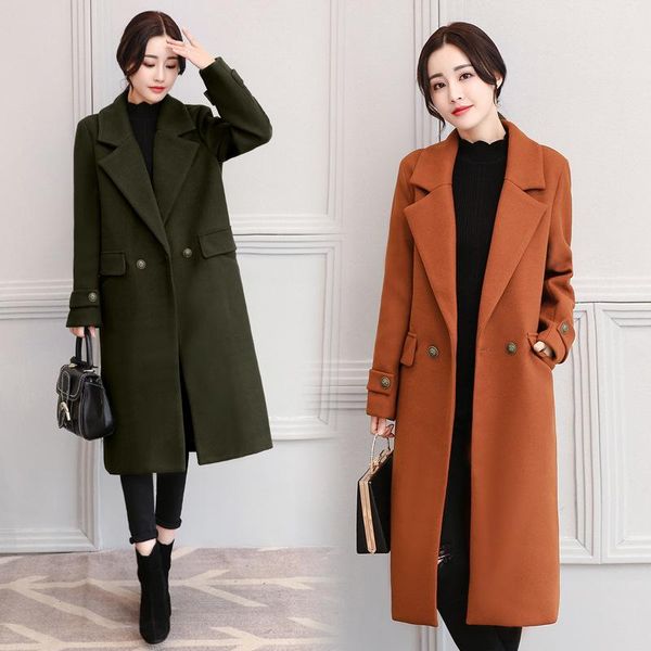 women's wool & blends wide-waisted women coat long winter jacket patchwork cashmere nice, Black
women's wool & blends wide-waisted women coat long winter jacket patchwork cashmere nice, Black