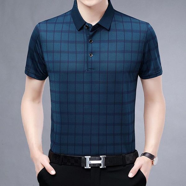 men's polos the short sleeve t-shirt man 2021 summer milk silk grid middle-aged leisure shirt, White;black
men's polos the short sleeve t-shirt man 2021 summer milk silk grid middle-aged leisure shirt, White;black