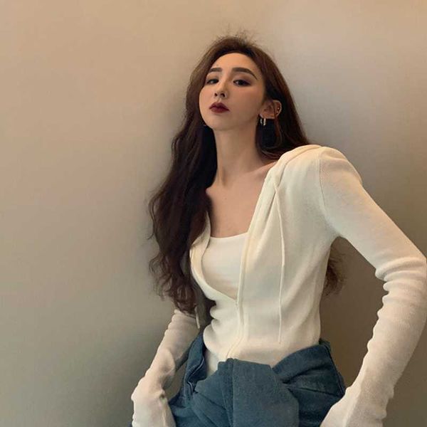 women's knits & tees womens slim-fit knitted cardigan long-sleeve casual solid color with zip-up drawstring hoodie coat, White
women's knits & tees womens slim-fit knitted cardigan long-sleeve casual solid color with zip-up drawstring hoodie coat, White