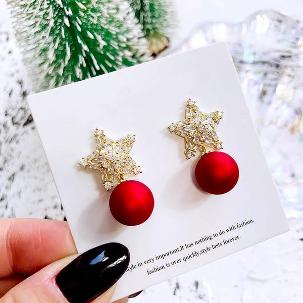 fashion star shape cubic zirconia jewelry pearl dangle earrings candy red bead drop women party winter chill gifts lolita style & chandelier, Silver
fashion star shape cubic zirconia jewelry pearl dangle earrings candy red bead drop women party winter chill gifts lolita style & chandelier, Silver