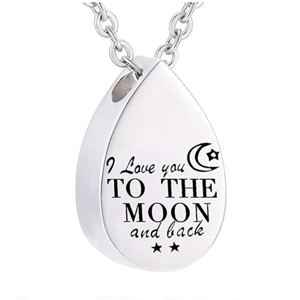 pendant necklaces stainless steel teardrop cremation jewelry urn necklaces, i love you to the moon and back, keepsake locket for ashes, Silver
pendant necklaces stainless steel teardrop cremation jewelry urn necklaces, i love you to the moon and back, keepsake locket for ashes, Silver