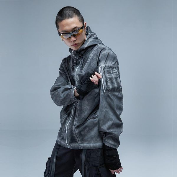 men's jackets coat jacket edr-0563 washed hooded windbreaker techwear ninjawear darkwear streetwear japanese style, Black;brown
men's jackets coat jacket edr-0563 washed hooded windbreaker techwear ninjawear darkwear streetwear japanese style, Black;brown