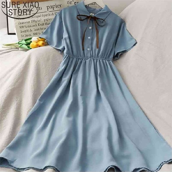 preppy style sweet summer dress women short sleeve chiffon bow high waist turn-down collar button up midi es 14385 210506, Black;gray
preppy style sweet summer dress women short sleeve chiffon bow high waist turn-down collar button up midi es 14385 210506, Black;gray
