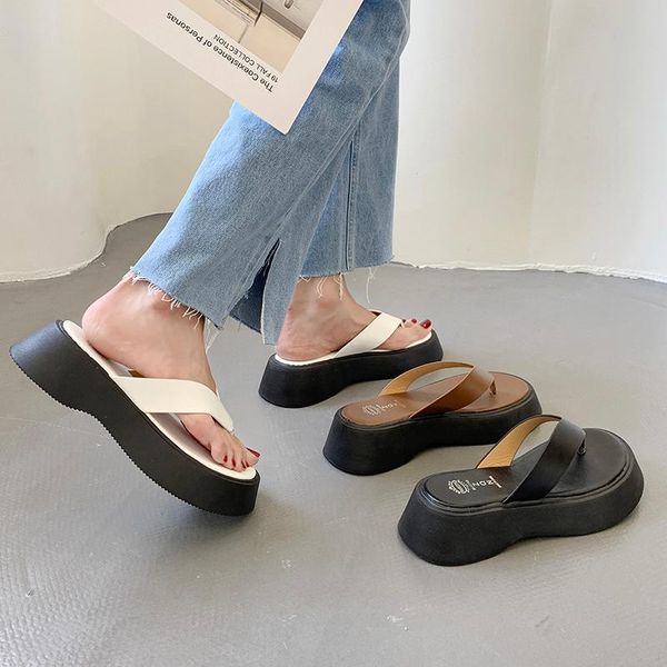 slippers flip-flops fashion retro simple ladies beach summer thick-soled non-slip wear-resistant casual for outer wear., Black
slippers flip-flops fashion retro simple ladies beach summer thick-soled non-slip wear-resistant casual for outer wear., Black