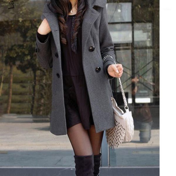 women's wool & blends women hooded woolen cashmere cotton jackets coats winter casual plus size long warm thicken outerwear, Black
women's wool & blends women hooded woolen cashmere cotton jackets coats winter casual plus size long warm thicken outerwear, Black