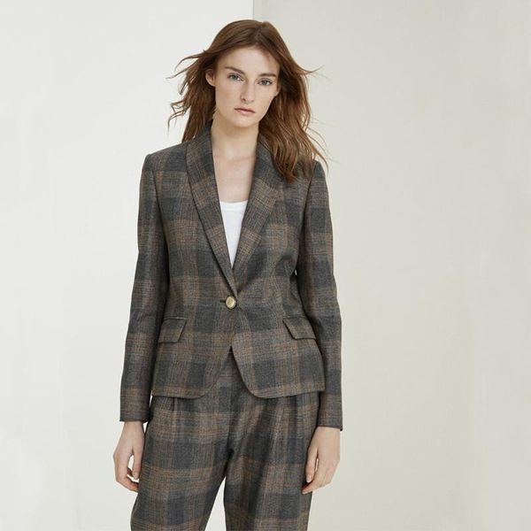 women's pants suit blazer sets jacket autumn and winter 2021 plaid office work one-button coat elegant slim fashion two piece, White
women's pants suit blazer sets jacket autumn and winter 2021 plaid office work one-button coat elegant slim fashion two piece, White