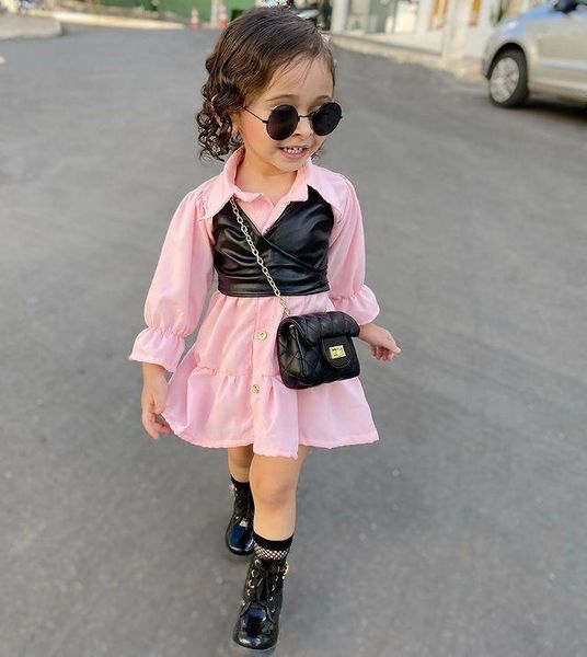 girl's dresses little girls spring fall solid color clothes set, fashion long sleeve lapel neck shirt dress with ruffles+pu leather ves, Red;yellow
girl's dresses little girls spring fall solid color clothes set, fashion long sleeve lapel neck shirt dress with ruffles+pu leather ves, Red;yellow
