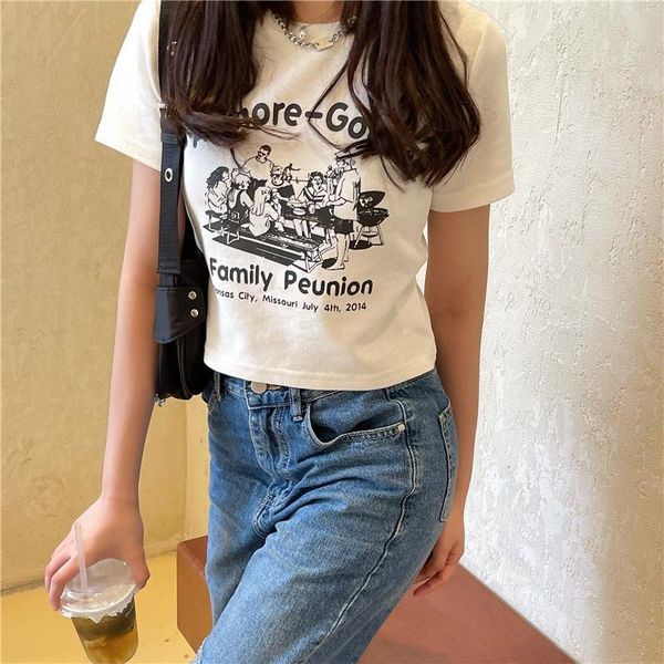 women's t-shirt short slim sleeve female tees casual fashion cartoon graphic print aesthetic summer o-neck blue tshirt, White
women's t-shirt short slim sleeve female tees casual fashion cartoon graphic print aesthetic summer o-neck blue tshirt, White