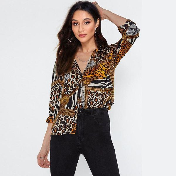 women blouses leopard blouse shirt long sleeve office 2021 fashion autumn casual vintage chemisier femme women's & shirts, White
women blouses leopard blouse shirt long sleeve office 2021 fashion autumn casual vintage chemisier femme women's & shirts, White