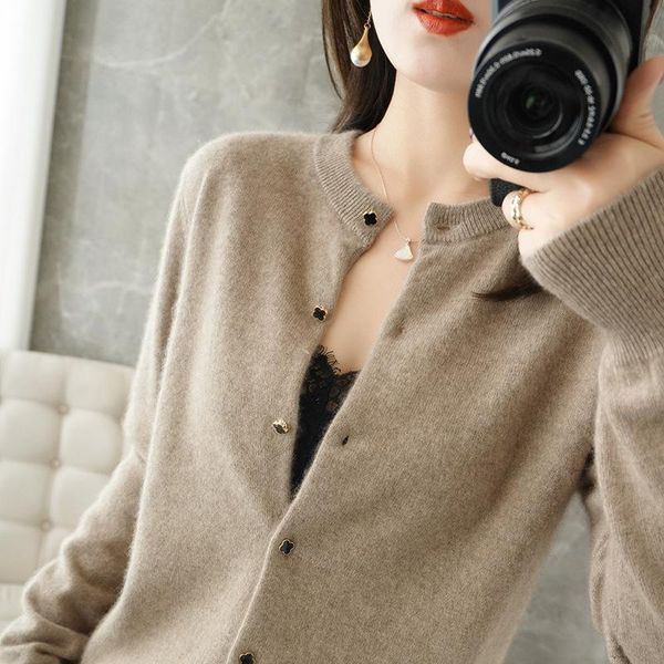 women's knits & tees spring and autumn knitted cashmere sweater round neck flat cardigan solid color thin wool coat, White
women's knits & tees spring and autumn knitted cashmere sweater round neck flat cardigan solid color thin wool coat, White