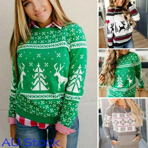 women's sweaters christmas sweater 2021 winter classic deer printed knitted pullovers plus size streetwear long sleeve causal jumpers, White;black
women's sweaters christmas sweater 2021 winter classic deer printed knitted pullovers plus size streetwear long sleeve causal jumpers, White;black