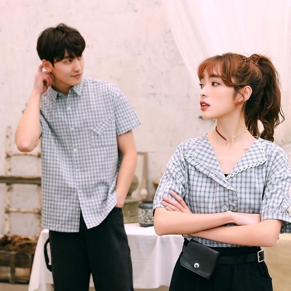 women's blouses & shirts plaid shirt design sense non-mainstream special couple's 2021 summer doll collar, White
women's blouses & shirts plaid shirt design sense non-mainstream special couple's 2021 summer doll collar, White
