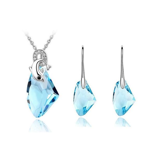 austria crystal earrings necklace set lovly dolphins pendant jewelry for valentine's day gift &, Silver
austria crystal earrings necklace set lovly dolphins pendant jewelry for valentine's day gift &, Silver