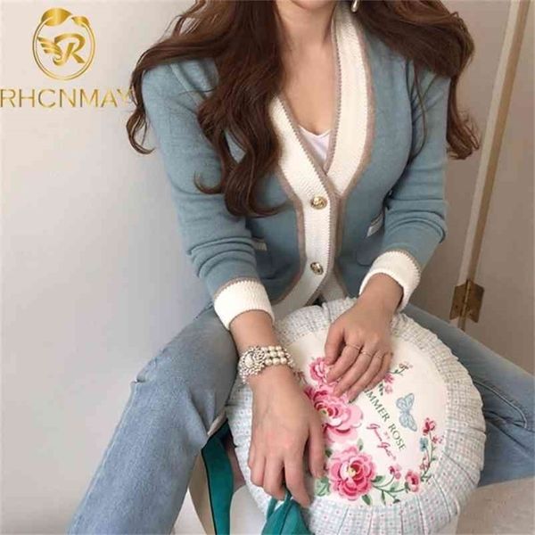trend knitted cardigans color contrast sweaters women long sleeve v-neck korean slim autumn winter 210520, White
trend knitted cardigans color contrast sweaters women long sleeve v-neck korean slim autumn winter 210520, White