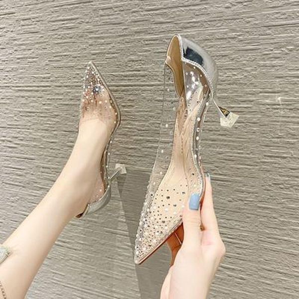 dress shoes women's lace single crystal transparent high heels stiletto pointed rhinestone for, Black
dress shoes women's lace single crystal transparent high heels stiletto pointed rhinestone for, Black