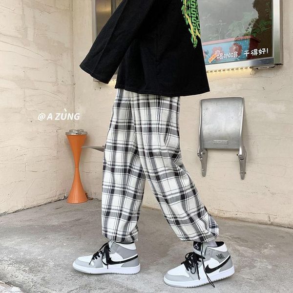 men's pants hybskr drawstring oversize men plaid korean style fashion male joggers trousers harajuku streetwear clothing, Black
men's pants hybskr drawstring oversize men plaid korean style fashion male joggers trousers harajuku streetwear clothing, Black