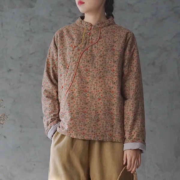 johnature women thick shirts vintage print floral stand blouses spring button long sleeve chinese style female shirts 210521, White
johnature women thick shirts vintage print floral stand blouses spring button long sleeve chinese style female shirts 210521, White