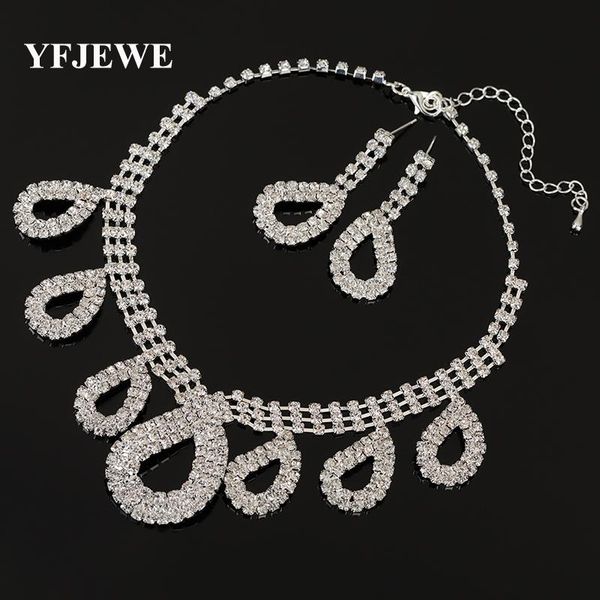earrings & necklace yfjewe sets fashion austrian crystal wedding jewelry set party dinner accessories for women gifts n332, Silver
earrings & necklace yfjewe sets fashion austrian crystal wedding jewelry set party dinner accessories for women gifts n332, Silver