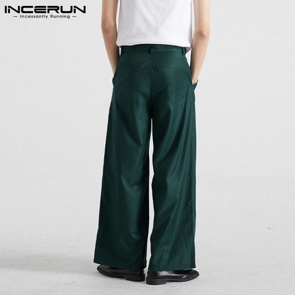men's pants pantalones all-match simple casual streetwear slit trousers solid comfortable wide leg long s-5xl incerun 2021, Black
men's pants pantalones all-match simple casual streetwear slit trousers solid comfortable wide leg long s-5xl incerun 2021, Black