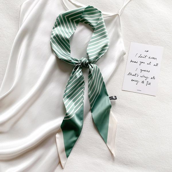 scarves refreshing literary stripe small silk scarf female hair band slender long strip streamer tied bag belt decorative gift, Blue;gray
scarves refreshing literary stripe small silk scarf female hair band slender long strip streamer tied bag belt decorative gift, Blue;gray