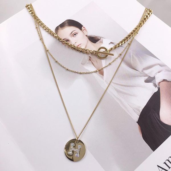 letter gold necklace female colorfast ins online celebrity exaggerated multi-layer chain h titanium steel clavicle chains, Silver
letter gold necklace female colorfast ins online celebrity exaggerated multi-layer chain h titanium steel clavicle chains, Silver
