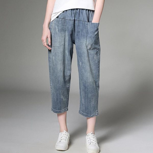 women's pants & capris ankle-length denim plus size women summer striped high elastic waist big pocket harem loose vintage trousers fem, Black;white
women's pants & capris ankle-length denim plus size women summer striped high elastic waist big pocket harem loose vintage trousers fem, Black;white