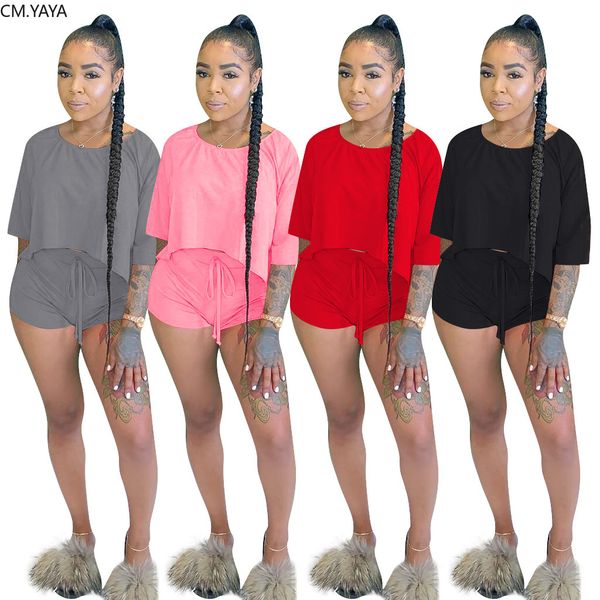 women summer solid two piece set casual tee shorts suit trasuit outfit matching setby air, White
women summer solid two piece set casual tee shorts suit trasuit outfit matching setby air, White