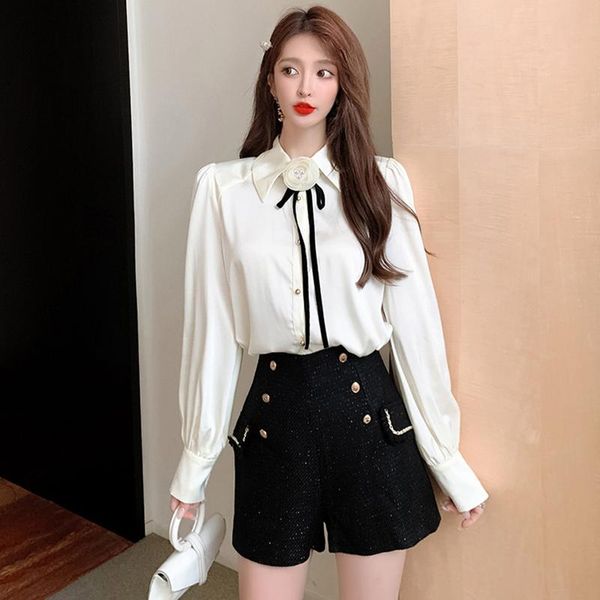women's tracksuits rose floral spring white blouse + high waist shorts set two piece tracksuit office lady double breasted wide leg c77, Gray
women's tracksuits rose floral spring white blouse + high waist shorts set two piece tracksuit office lady double breasted wide leg c77, Gray