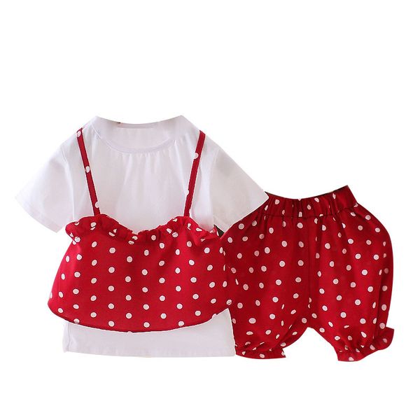 baby clothing summer girl sets clothes casual polka dot short sleeve + girl shorts 2 pieces sets, White
baby clothing summer girl sets clothes casual polka dot short sleeve + girl shorts 2 pieces sets, White