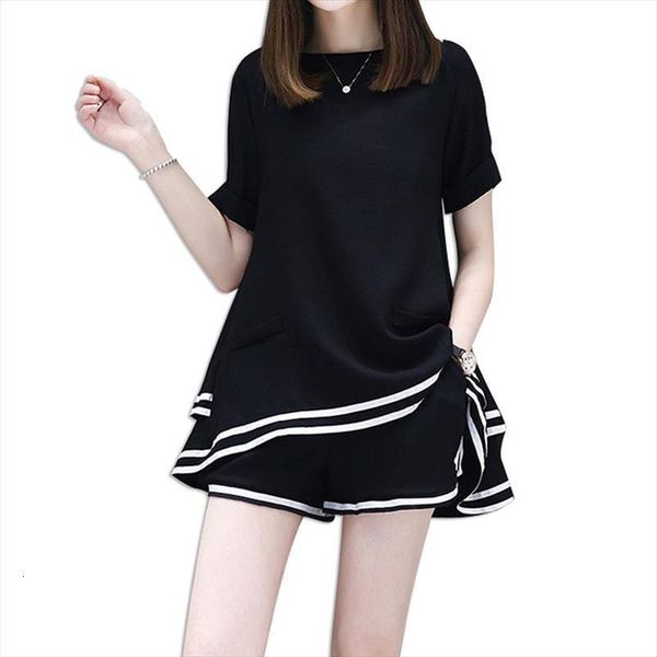 summer sets large size womens short loose fashion two piece casual sleeve frilly striped shirt shorts tide suit female, White;black
summer sets large size womens short loose fashion two piece casual sleeve frilly striped shirt shorts tide suit female, White;black