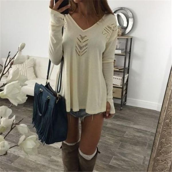 women's blouses & shirts brand women long sleeve v neck autumn ladies loose blouse shirt casual femme solid pullovers clothes, White
women's blouses & shirts brand women long sleeve v neck autumn ladies loose blouse shirt casual femme solid pullovers clothes, White