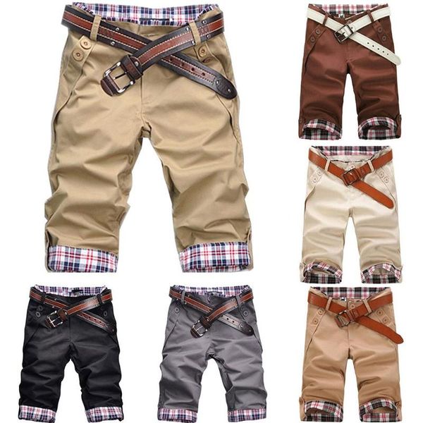 men's shorts summer beach casual men plaid patchwork turn up cuff fifth pants trousers, White;black
men's shorts summer beach casual men plaid patchwork turn up cuff fifth pants trousers, White;black