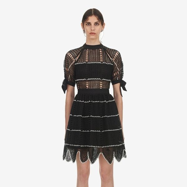 spring self portrait designer runway dress women hollow out bow lace es lady black party 210525, Black;gray
spring self portrait designer runway dress women hollow out bow lace es lady black party 210525, Black;gray