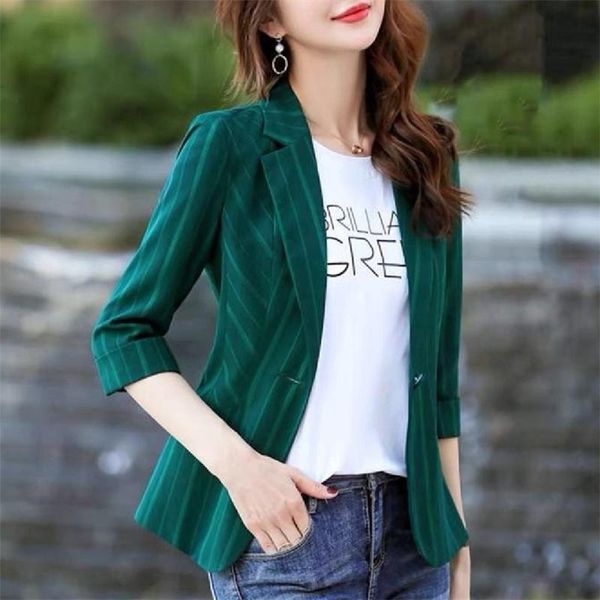 office ladies notched collar thin stripe blazer women korea autumn jacket casual pockets female suits coat outerwear women's & blazers, White;black
office ladies notched collar thin stripe blazer women korea autumn jacket casual pockets female suits coat outerwear women's & blazers, White;black