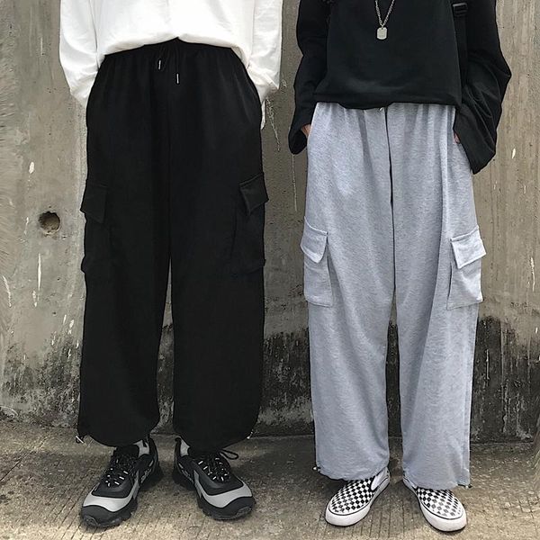 women's pants & capris harajuku style retro pant women and men loose casual pocket straight harem elastic waist solid color sweatpants, Black;white
women's pants & capris harajuku style retro pant women and men loose casual pocket straight harem elastic waist solid color sweatpants, Black;white