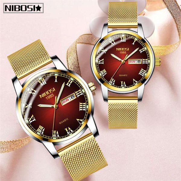 wristwatches gold mens women watches nibosi unique design luxury stainless steel mesh strap men's fashion casual date watch relogio fem, Slivery;brown
wristwatches gold mens women watches nibosi unique design luxury stainless steel mesh strap men's fashion casual date watch relogio fem, Slivery;brown