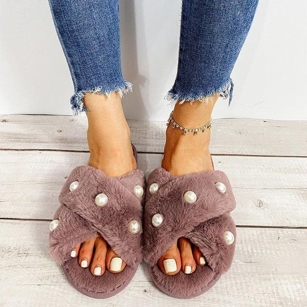 slippers 2021 winter fur women shoes woman bling crystal pearl solid plush flat slides fluffy plus size, Black
slippers 2021 winter fur women shoes woman bling crystal pearl solid plush flat slides fluffy plus size, Black