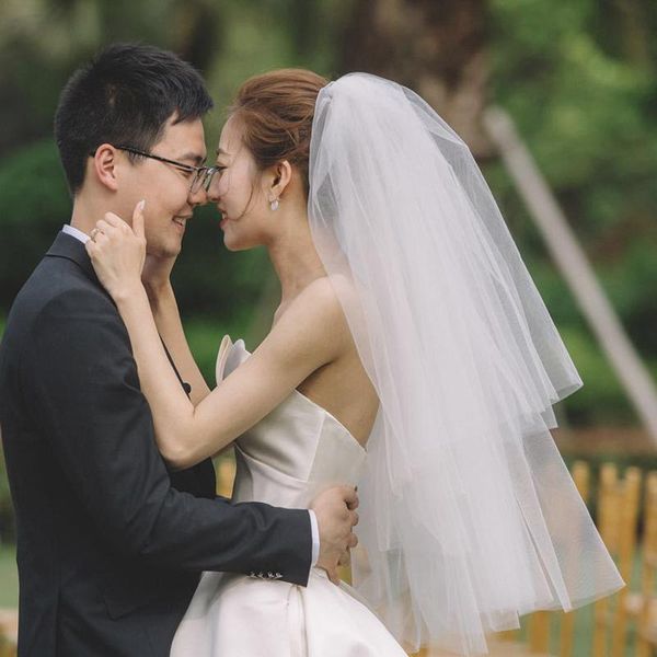 bridal veils simple puffy veil princess tulle wedding, Black 
bridal veils simple puffy veil princess tulle wedding, Black