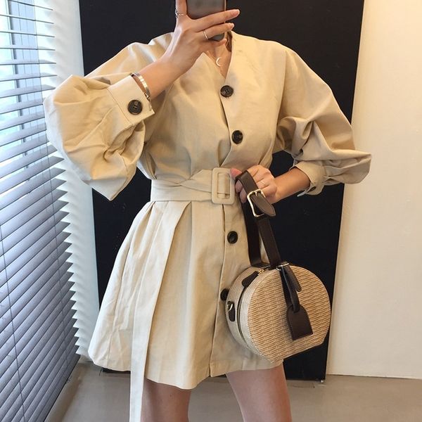 casual dresses japanese and korean style women's v-neck loose waist long-sleeved shirt long lantern sleeve dress 7hps, Black;gray
casual dresses japanese and korean style women's v-neck loose waist long-sleeved shirt long lantern sleeve dress 7hps, Black;gray