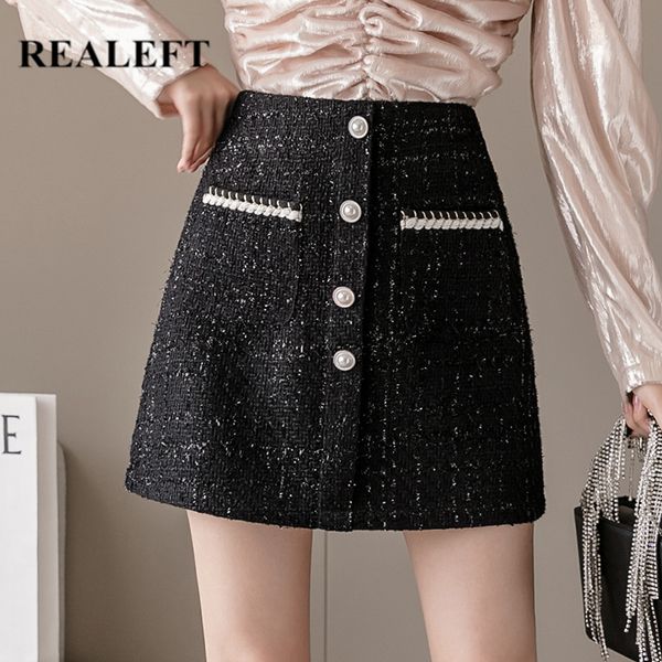 autumn winter woolen mini skirts elegant single breasted high waist wrap pocket female a-line skirt 210428, Black
autumn winter woolen mini skirts elegant single breasted high waist wrap pocket female a-line skirt 210428, Black