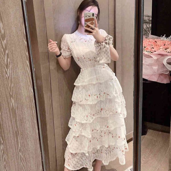 lace embroidered long female elegant short sleeves ruffle party dress cake cfqk, Black;gray
lace embroidered long female elegant short sleeves ruffle party dress cake cfqk, Black;gray