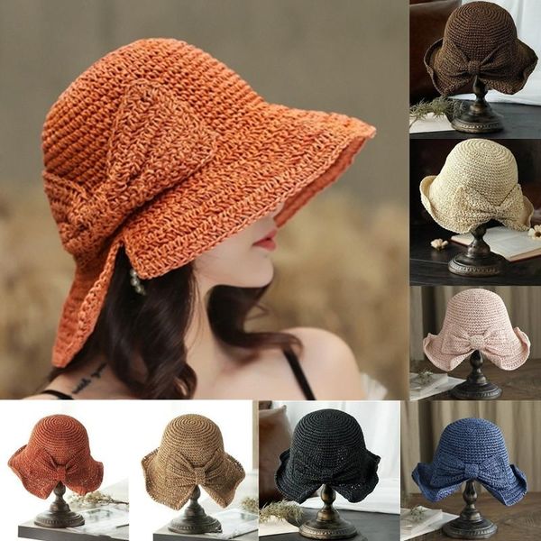 wide brim hats 2021 parent-child raffia bow sun hat floppy summer for women beach panama straw dome bucket femme shade, Blue;gray
wide brim hats 2021 parent-child raffia bow sun hat floppy summer for women beach panama straw dome bucket femme shade, Blue;gray