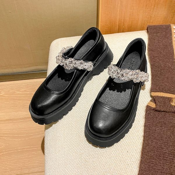 genuine leather student shoes crystal lolita shoes jk uniform chunky platform shoes ankle-strap mary jane round toe w21, Black
genuine leather student shoes crystal lolita shoes jk uniform chunky platform shoes ankle-strap mary jane round toe w21, Black