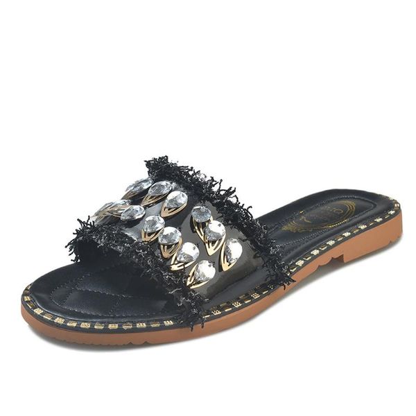 slippers women's summer rhinestones literally beach and wild flat bottom crystal fashion comfortable leisure style, Black
slippers women's summer rhinestones literally beach and wild flat bottom crystal fashion comfortable leisure style, Black