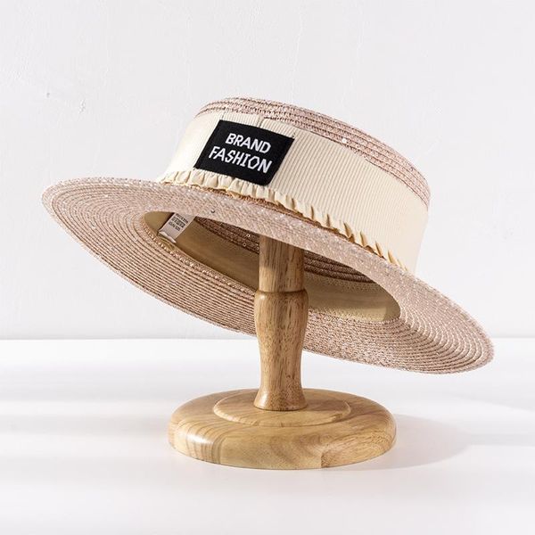 wide brim hats 2021 letter leather flat straw hat ribbon boatman beach ladies summer panama travel, Blue;gray
wide brim hats 2021 letter leather flat straw hat ribbon boatman beach ladies summer panama travel, Blue;gray