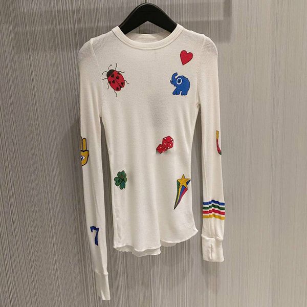 2021 autumn and winter women's round neck long sleeve bottoming shirt printing cartoon pattern t-shirt for women 5oc5, White
2021 autumn and winter women's round neck long sleeve bottoming shirt printing cartoon pattern t-shirt for women 5oc5, White